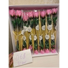 Подарочный цветок Роза в упаковке 30 шт Розовый